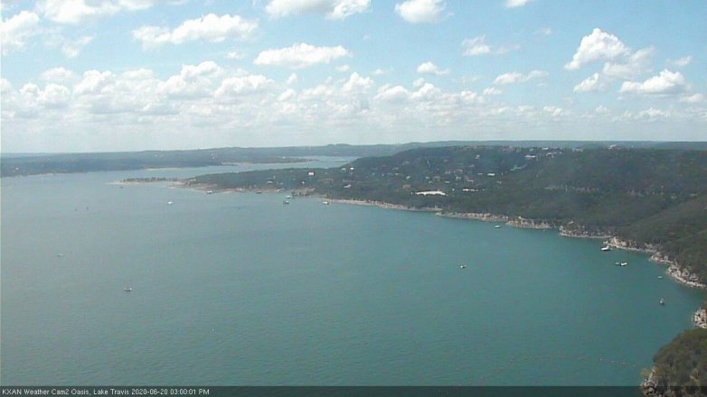Lake Travis webcam, June 20, 2020 3:00 PM CT