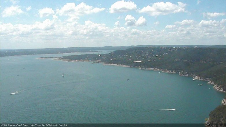 Lake Travis webcam, June 20, 2020 3:25 PM CT
