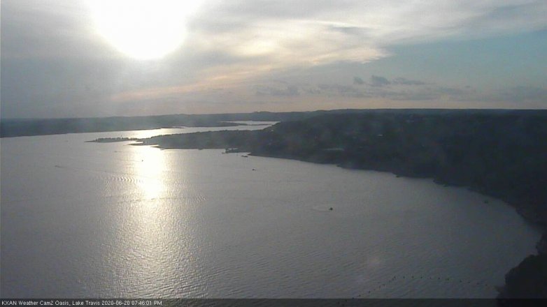 Lake Travis webcam, June 20, 2020 7:45 PM CT
