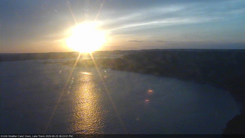 Lake Travis webcam, June 20, 2020 8:25 PM CT