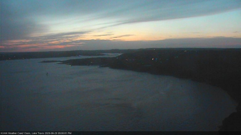 Lake Travis webcam, June 20, 2020 9:00 PM CT