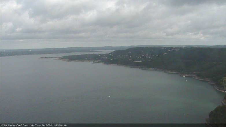 Lake Travis webcam, June 21, 2020 9:00 AM CT