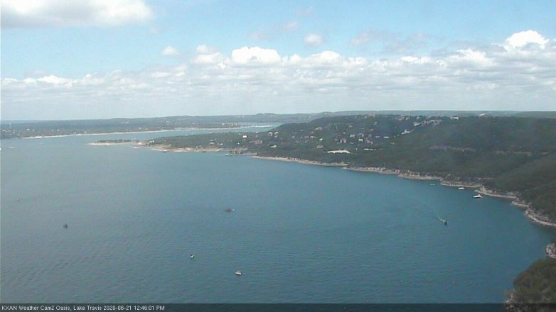 Lake Travis webcam, June 21, 2020 12:45 PM CT