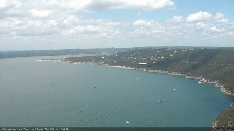 Lake Travis webcam, June 21, 2020 1:25 PM CT