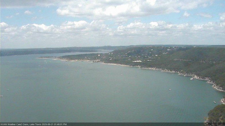 Lake Travis webcam, June 21, 2020 1:45 PM CT