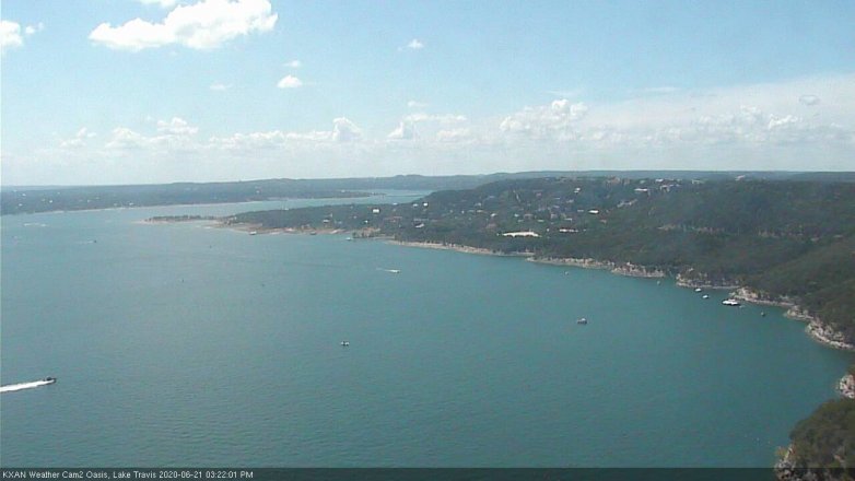 Lake Travis webcam, June 21, 2020 3:25 PM CT
