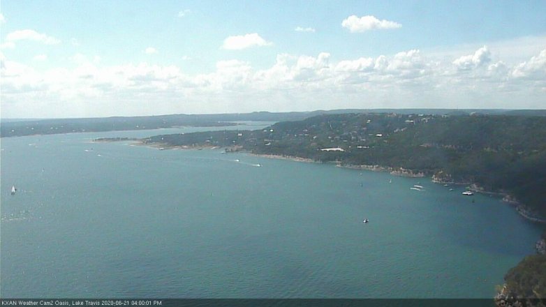 Lake Travis webcam, June 21, 2020 4:00 PM CT