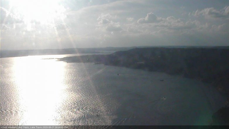 Lake Travis webcam, June 21, 2020 6:45 PM CT
