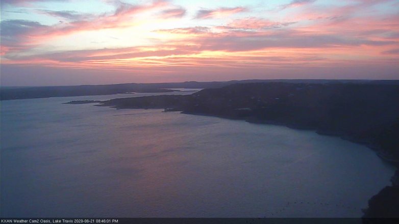 Lake Travis webcam, June 21, 2020 8:45 PM CT