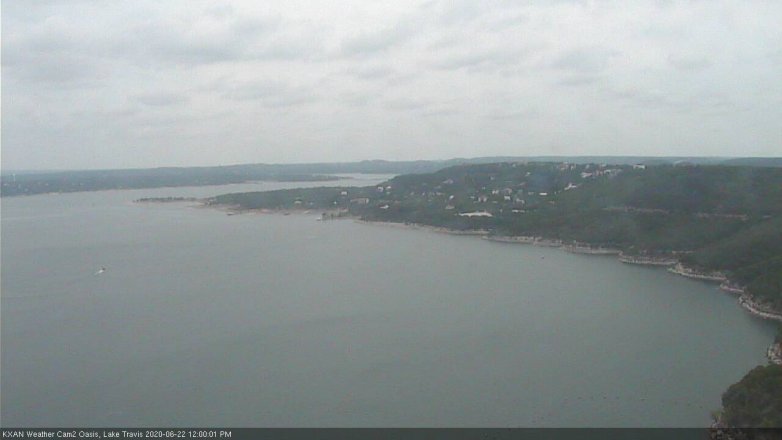 Lake Travis webcam, June 22, 2020 12:00 PM CT
