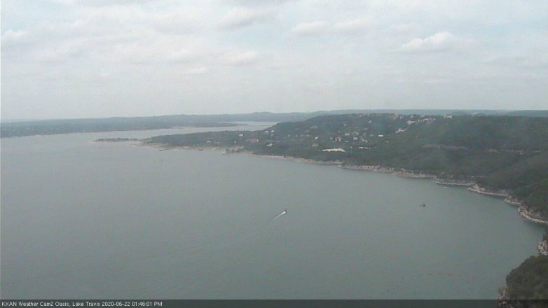 Lake Travis webcam, June 22, 2020 1:45 PM CT