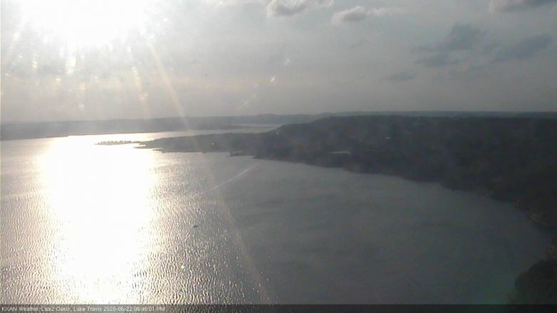 Lake Travis webcam, June 22, 2020 6:45 PM CT