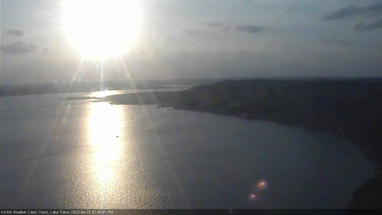 Lake Travis webcam, June 22, 2020 7:45 PM CT
