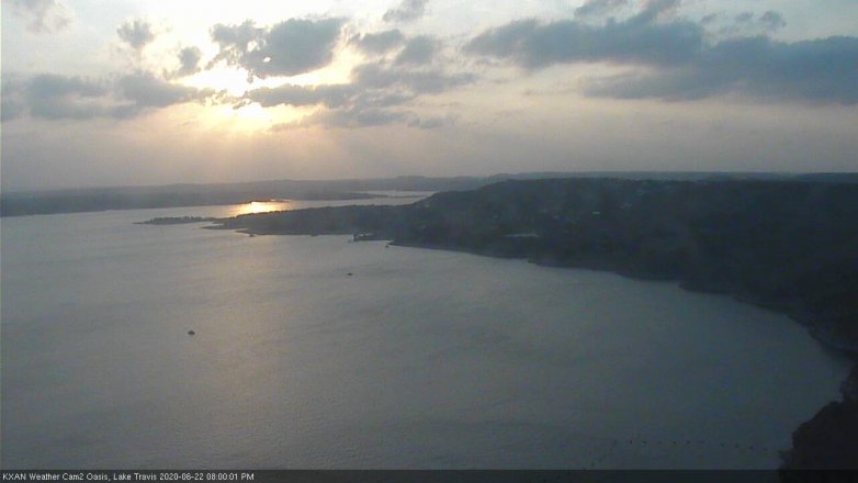Lake Travis webcam, June 22, 2020 8:00 PM CT