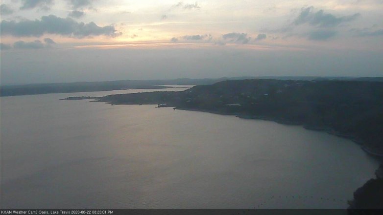 Lake Travis webcam, June 22, 2020 8:25 PM CT