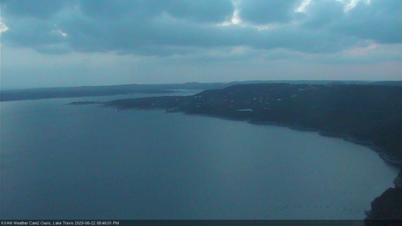 Lake Travis webcam, June 22, 2020 8:45 PM CT