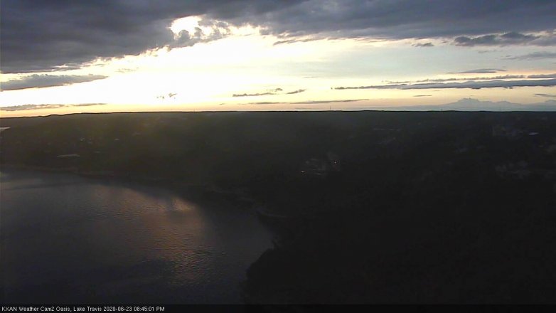 Lake Travis webcam, June 23, 2020 8:45 PM CT