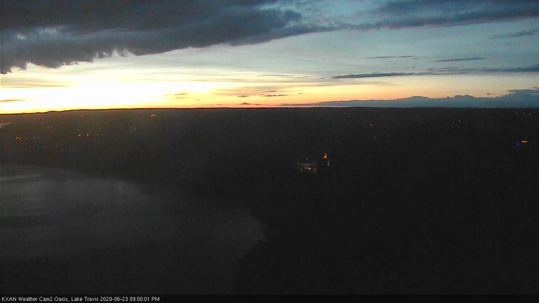 Lake Travis webcam, June 23, 2020 9:00 PM CT