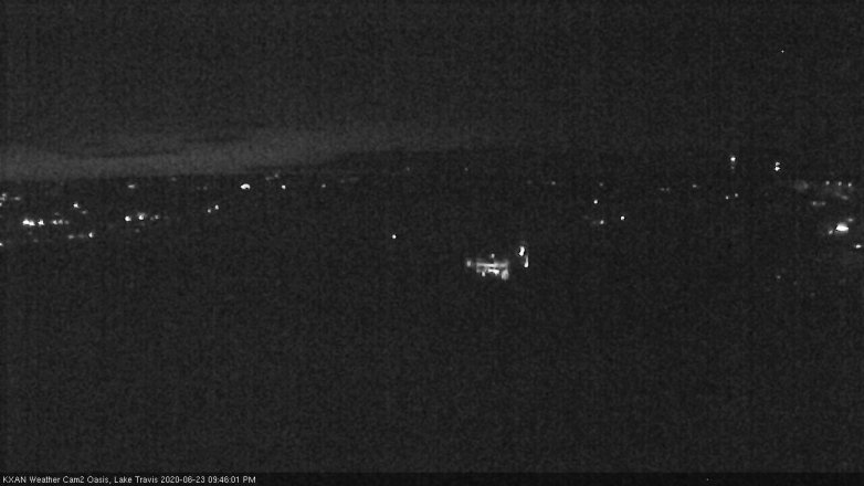 Lake Travis webcam, June 23, 2020 9:45 PM CT