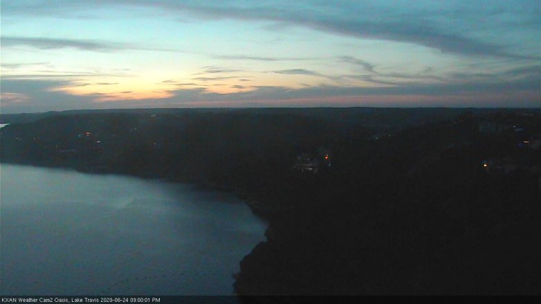 Lake Travis webcam, June 24, 2020 9:00 PM CT