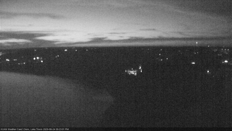 Lake Travis webcam, June 24, 2020 9:25 PM CT