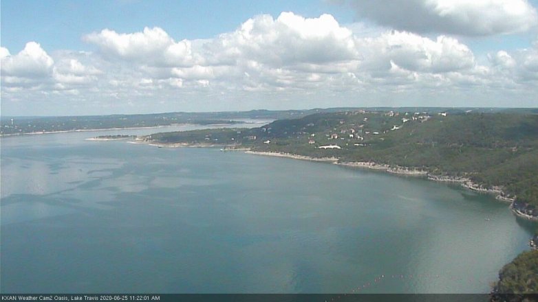 Lake Travis webcam, June 25, 2020 11:25 AM CT