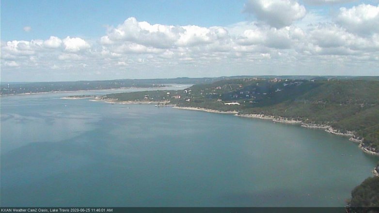 Lake Travis webcam, June 25, 2020 11:45 AM CT
