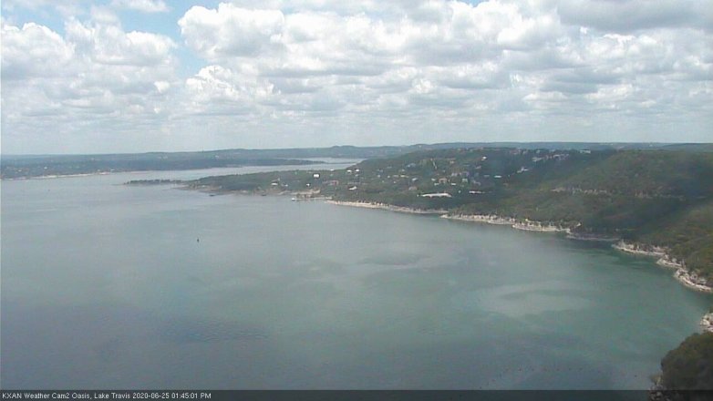 Lake Travis webcam, June 25, 2020 1:45 PM CT