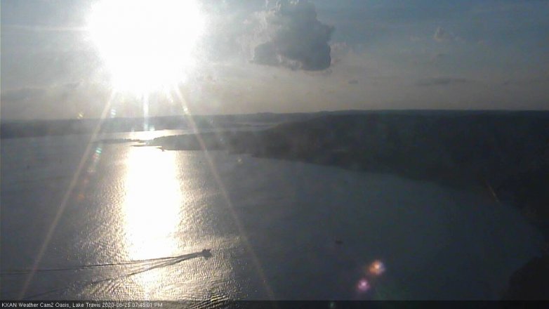 Lake Travis webcam, June 25, 2020 7:45 PM CT