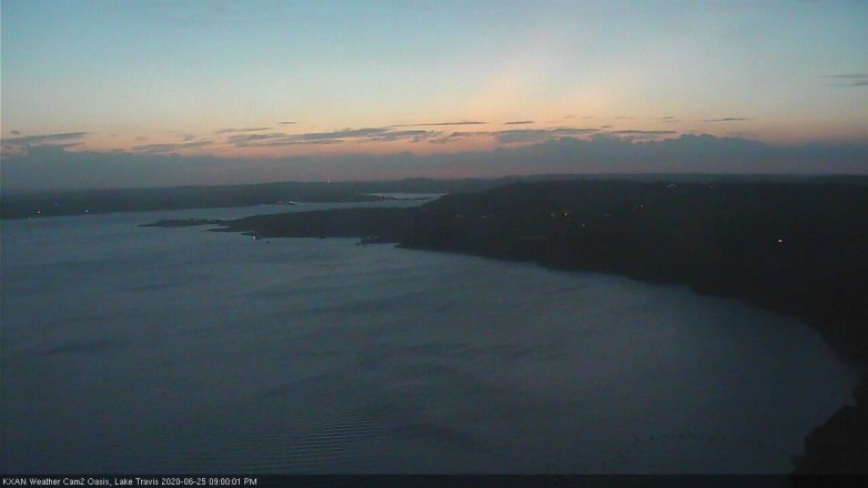 Lake Travis webcam, June 25, 2020 9:00 PM CT