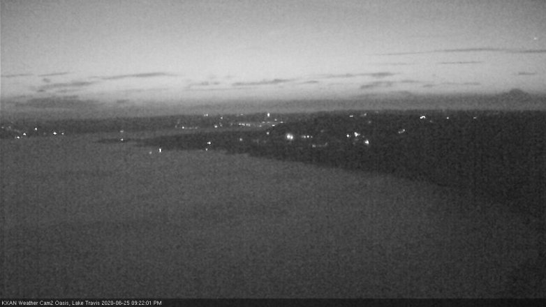 Lake Travis webcam, June 25, 2020 9:25 PM CT