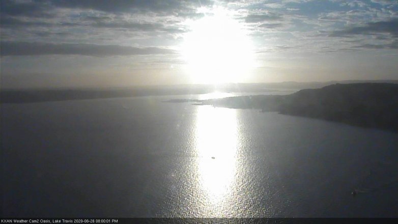Lake Travis webcam, June 26, 2020 8:00 PM CT