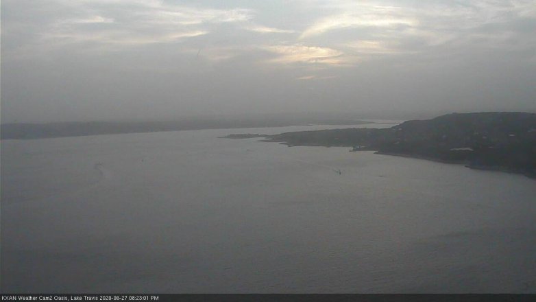 Lake Travis webcam, June 27, 2020 8:25 PM CT
