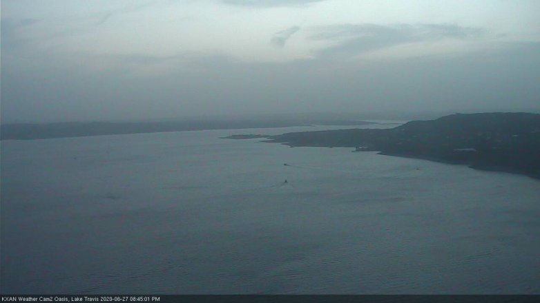 Lake Travis webcam, June 27, 2020 8:45 PM CT