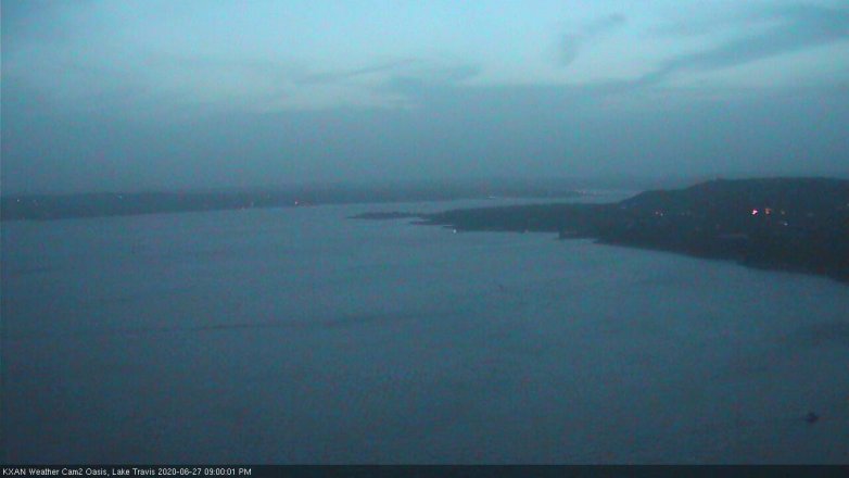 Lake Travis webcam, June 27, 2020 9:00 PM CT