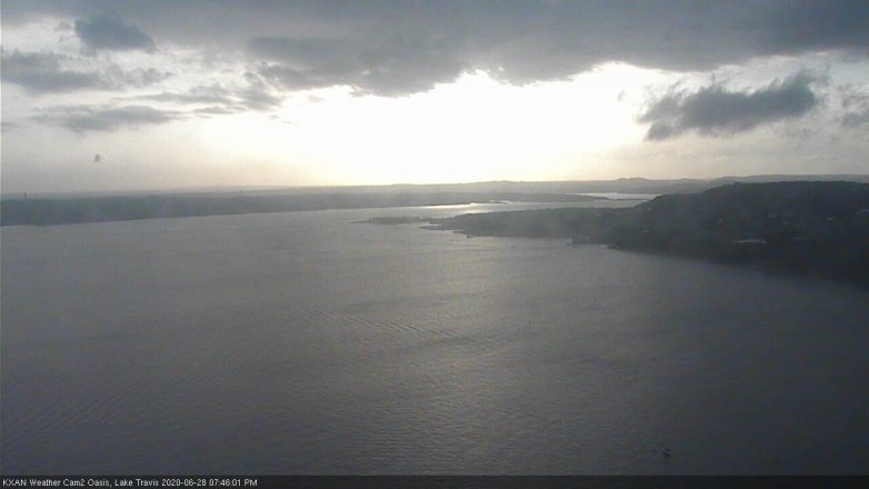 Lake Travis webcam, June 28, 2020 7:45 PM CT