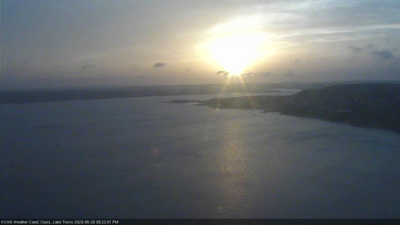 Lake Travis webcam, June 28, 2020 8:25 PM CT
