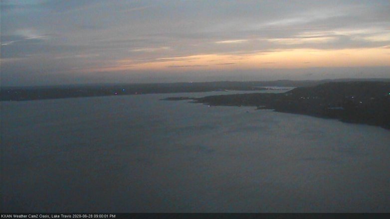 Lake Travis webcam, June 28, 2020 9:00 PM CT