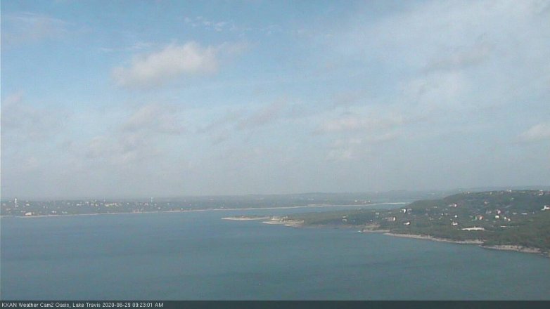 Lake Travis webcam, June 29, 2020 9:25 AM CT