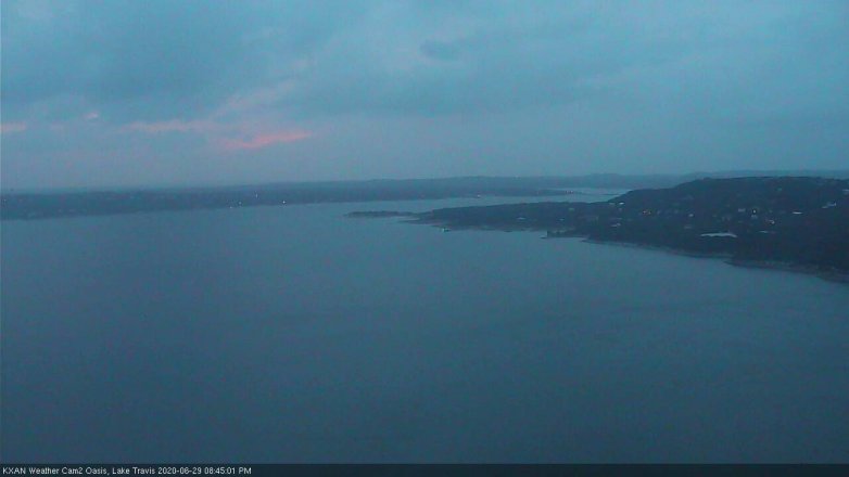 Lake Travis webcam, June 29, 2020 8:45 PM CT