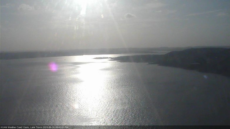 Lake Travis webcam, June 30, 2020 6:45 PM CT
