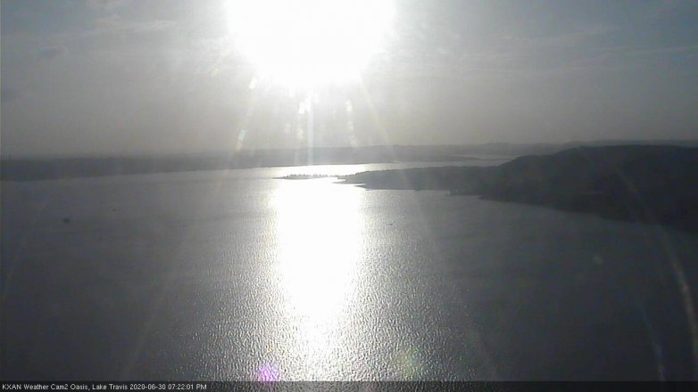 Lake Travis webcam, June 30, 2020 7:25 PM CT