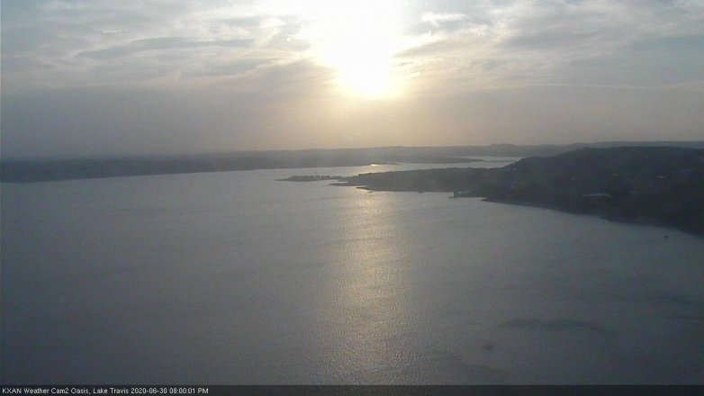 Lake Travis webcam, June 30, 2020 8:00 PM CT
