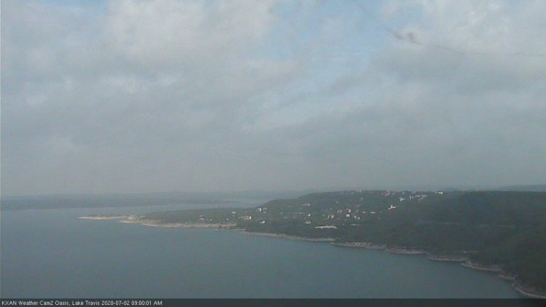 Lake Travis webcam, July 2, 2020 9:00 AM CT