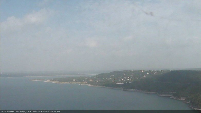 Lake Travis webcam, July 2, 2020 9:45 AM CT