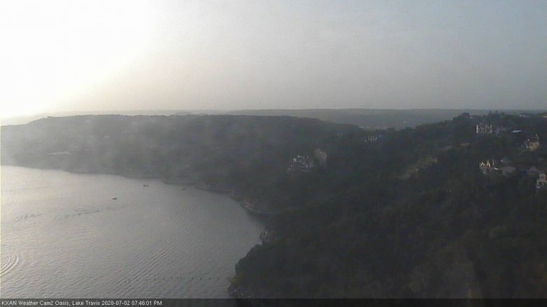 Lake Travis webcam, July 2, 2020 7:45 PM CT