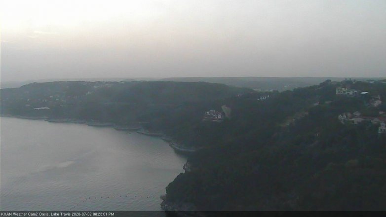 Lake Travis webcam, July 2, 2020 8:25 PM CT