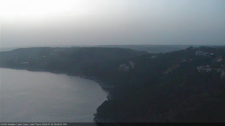 Lake Travis webcam, July 2, 2020 8:45 PM CT