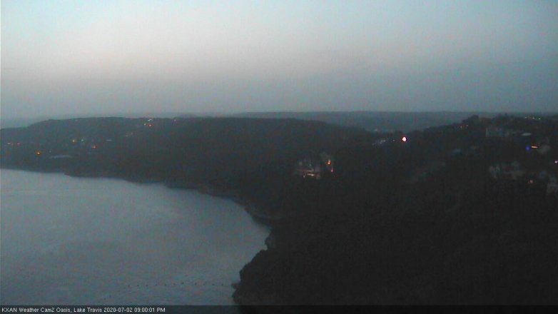 Lake Travis webcam, July 2, 2020 9:00 PM CT