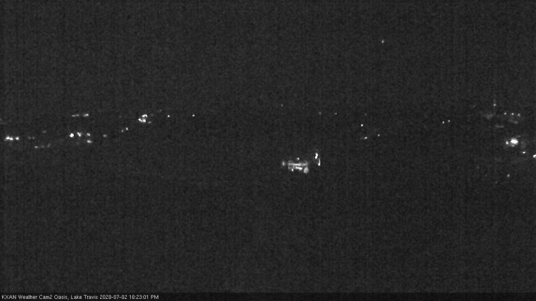 Lake Travis webcam, July 2, 2020 10:25 PM CT
